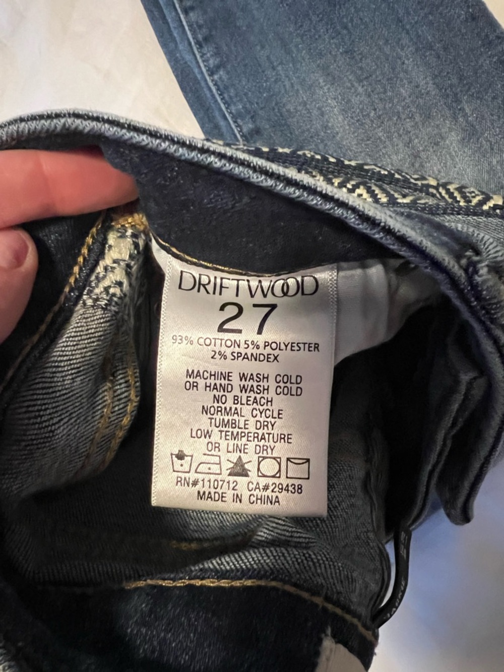 DRIFTWOOD Jackie High Rise Embroidered Jean, Size 27 - Picture 2 of 2